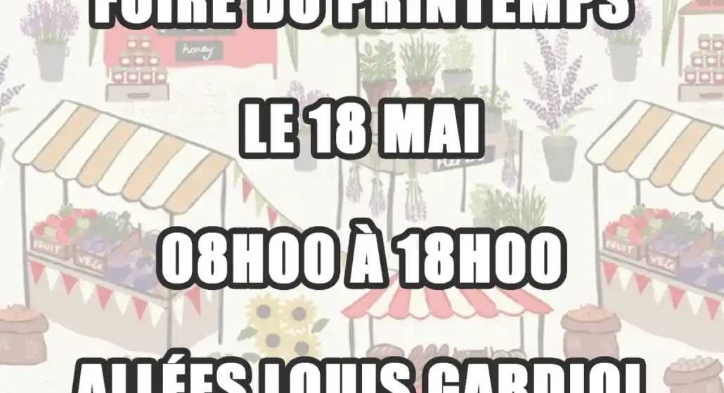 affiche riez pour la foire du printemps du 18 mai